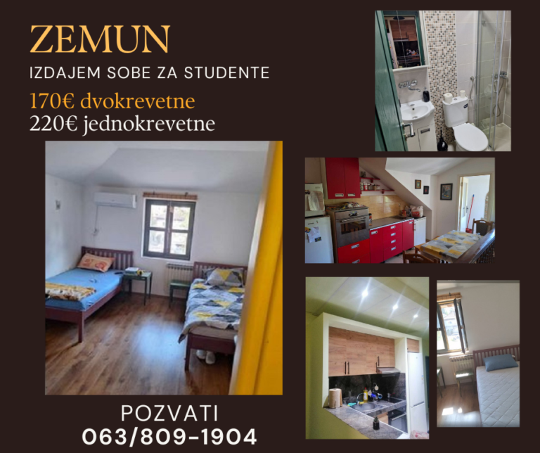 Zemun, izdajem studentima sobe